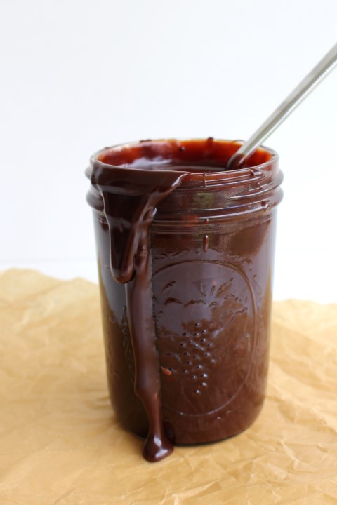 Silky smooth hot fudge made with Nutella. Perfect for ice cream sundaes or just eating with a spoon.