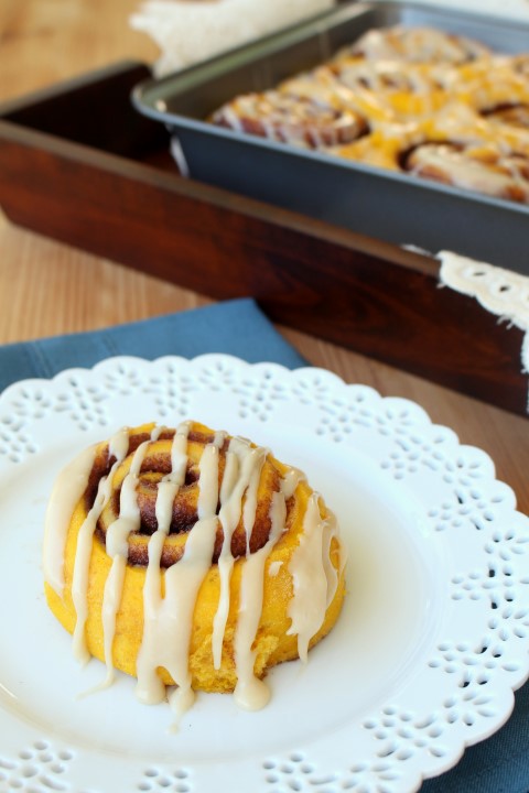 Pumpkin Cinnamon Rolls - Two Ways - Chocolate With Grace