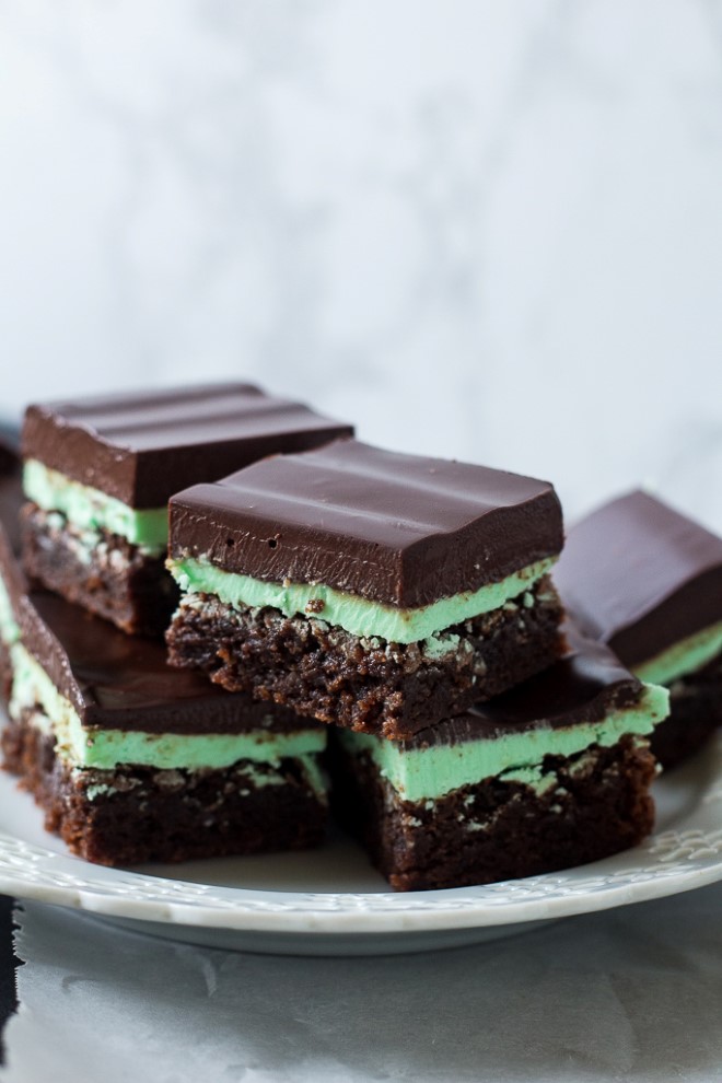 Mint Brownies with Chocolate Ganache Chocolate With Grace