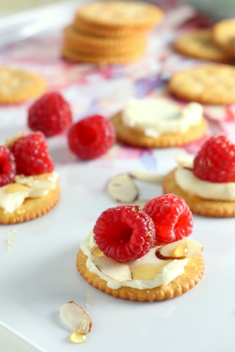 Raspberry Brie RITZ® Cracker Appetizers - Chocolate With Grace