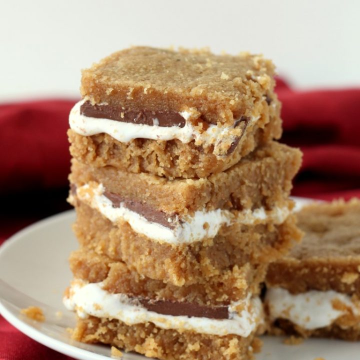 5-Ingredient Peanut Butter S'mores Bars - Chocolate With Grace