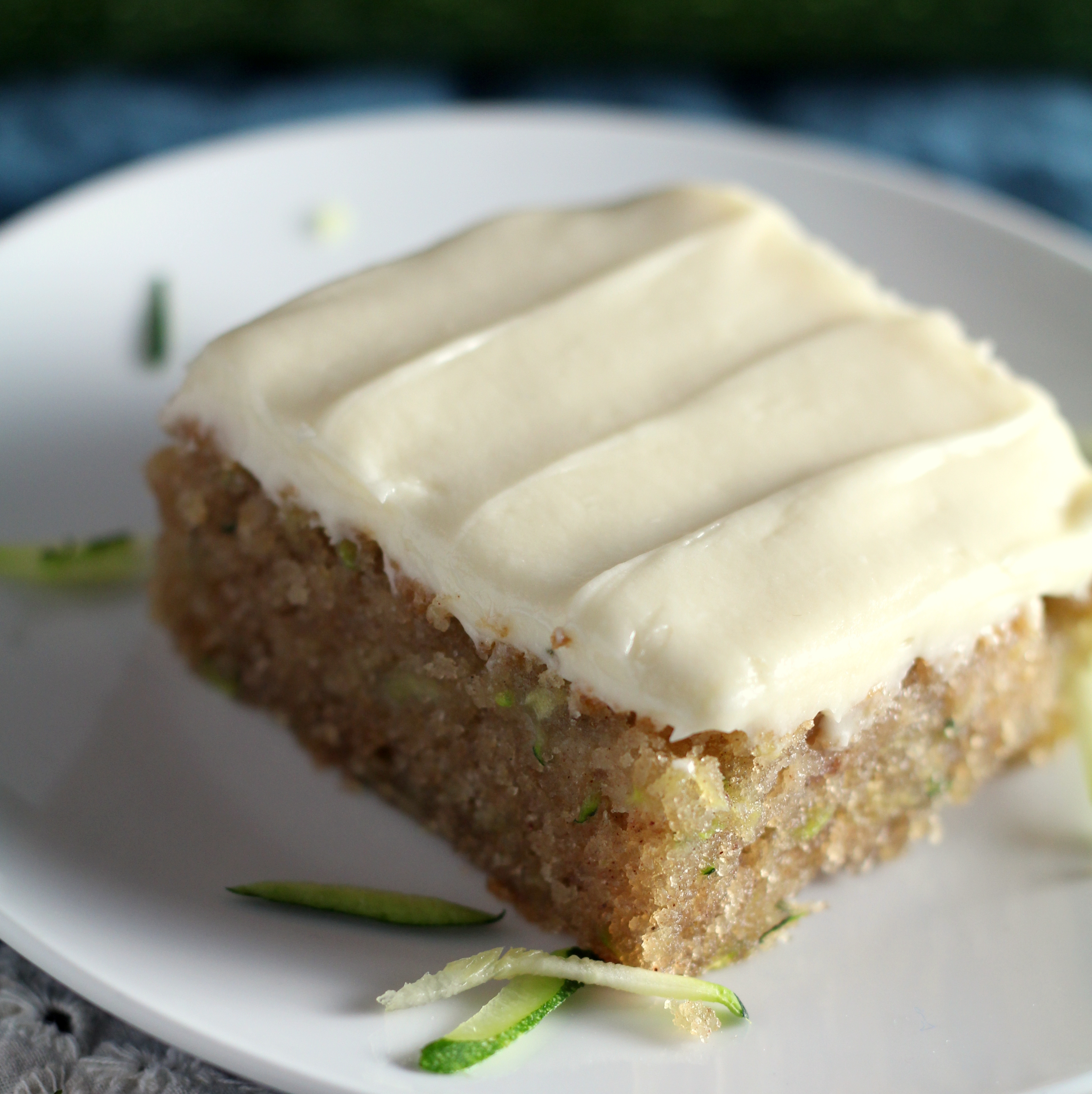 Cream Cheese Frosted Zucchini Cake - Chocolate With Grace