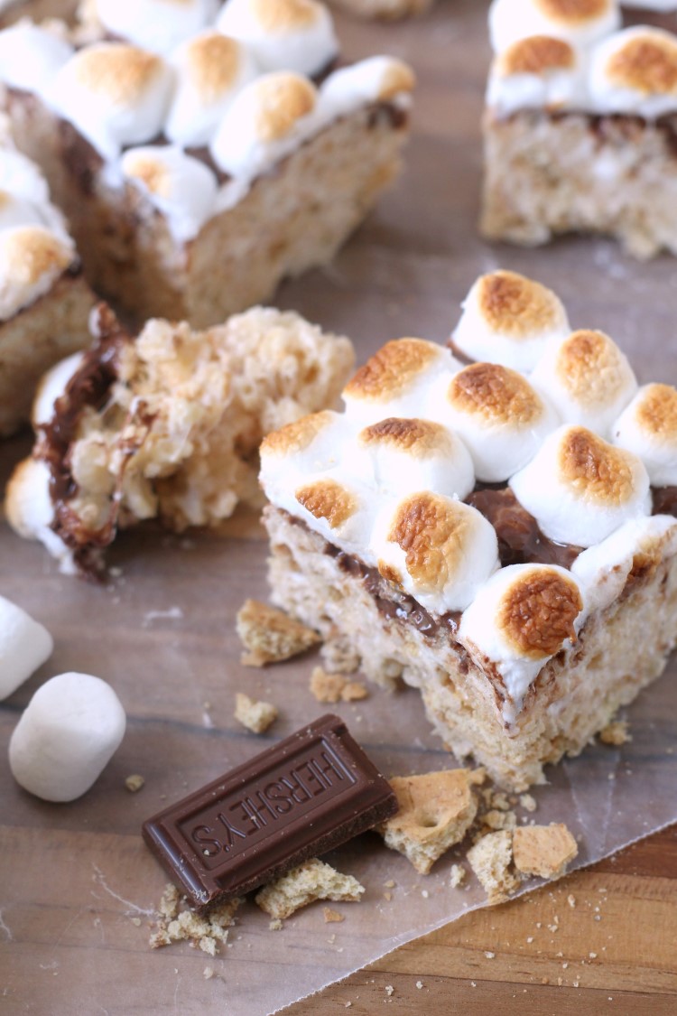 S'mores Rice Krispie Treats - Chocolate With Grace