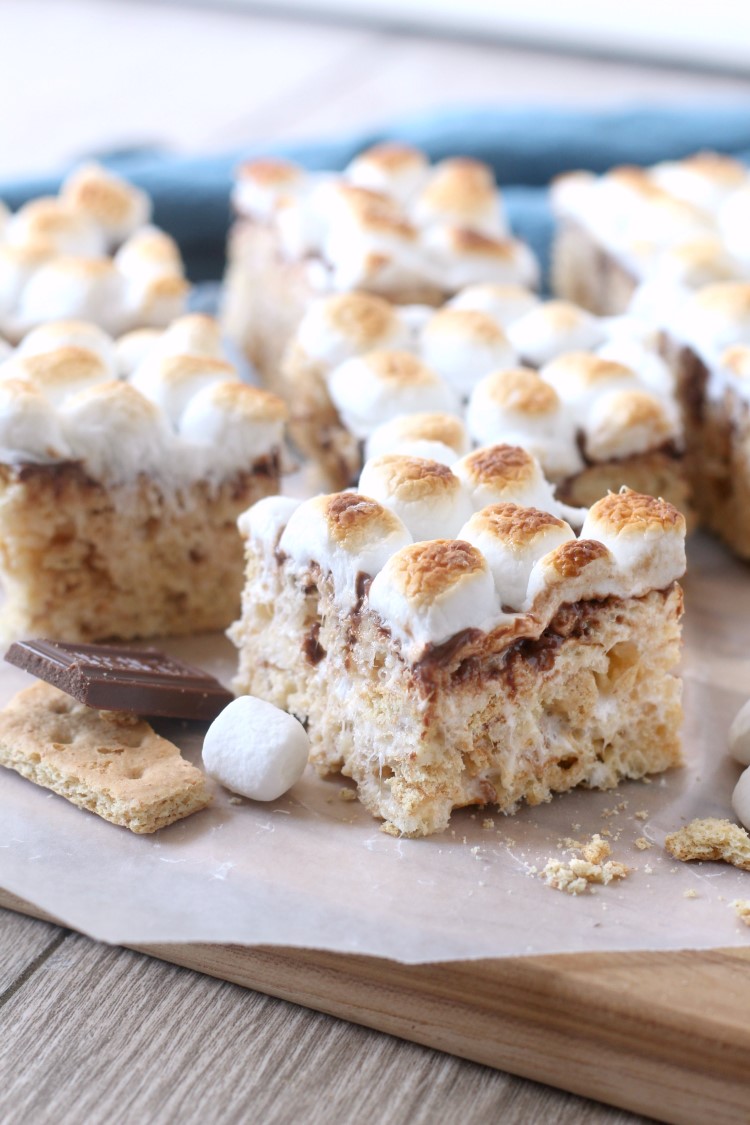 Smores Rice Krispie Treats (6) - Chocolate With Grace