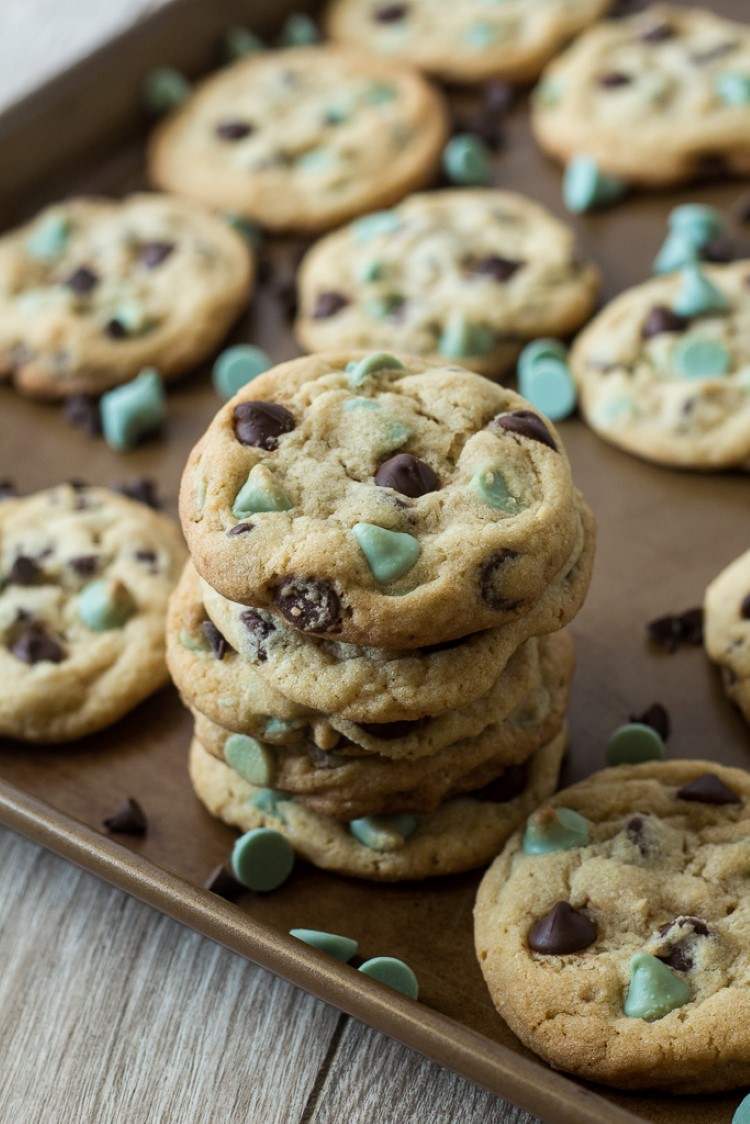 Mint Chocolate Chip Cookies - Chocolate With Grace