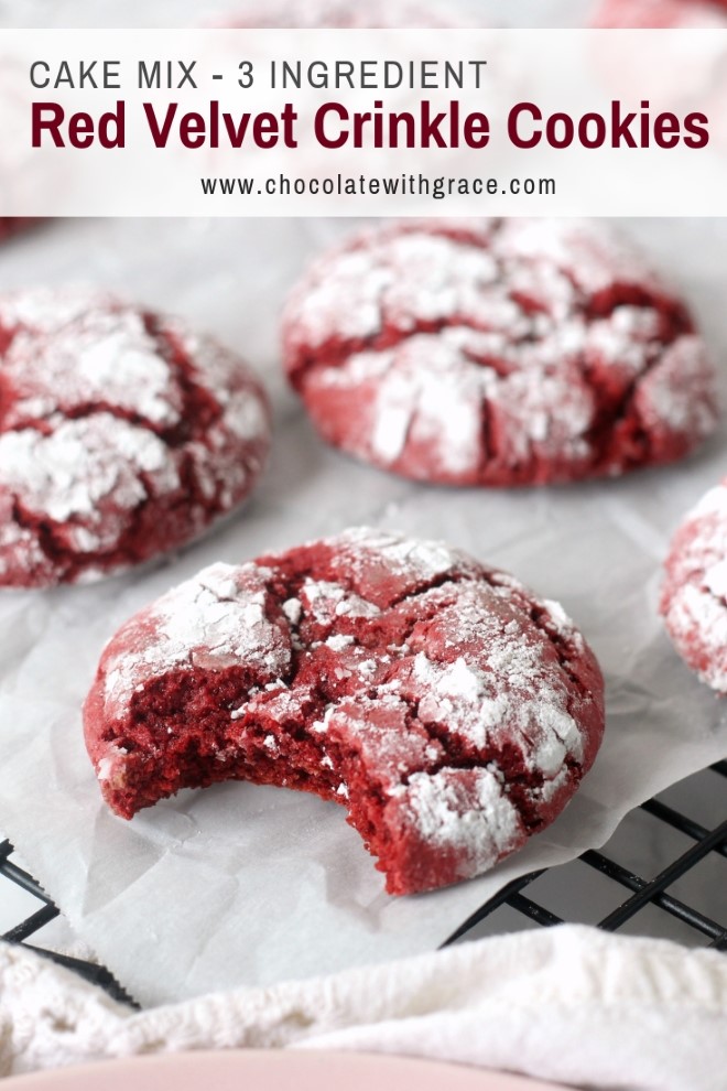 Cake Mix Red Velvet Crinkle Cookies Chocolate With Grace