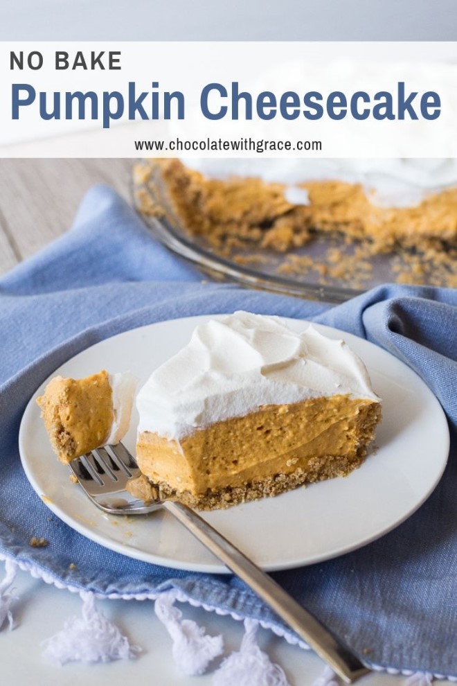 No Bake Pumpkin Cheesecake - Chocolate With Grace