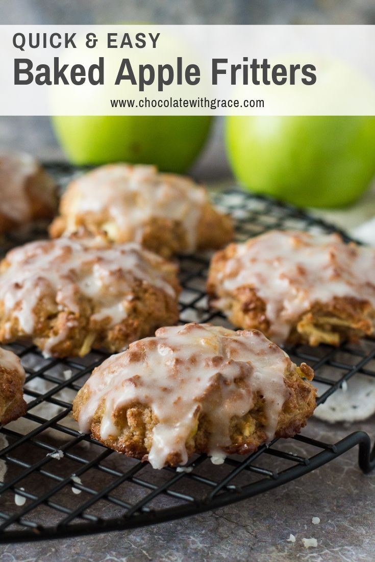Baked Apple Fritters - Chocolate With Grace