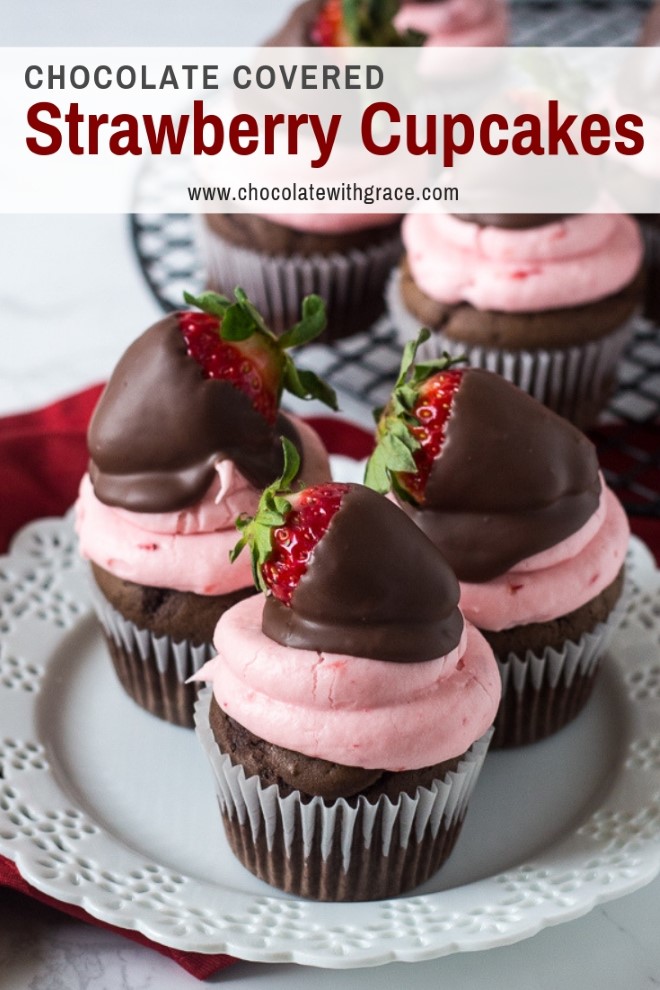 chocolate covered strawberry cupcakes