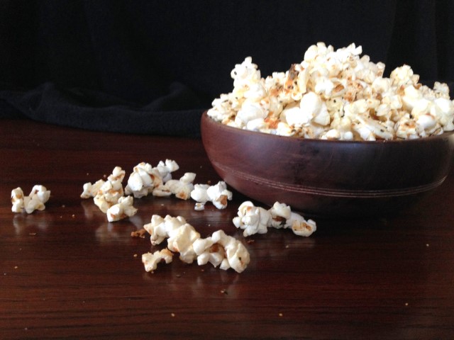 Pizza Popcorn - buttery, salted popcorn, coated with Parmesan and seasoned with Italian seasonings. ~ Chocolate with Grace 