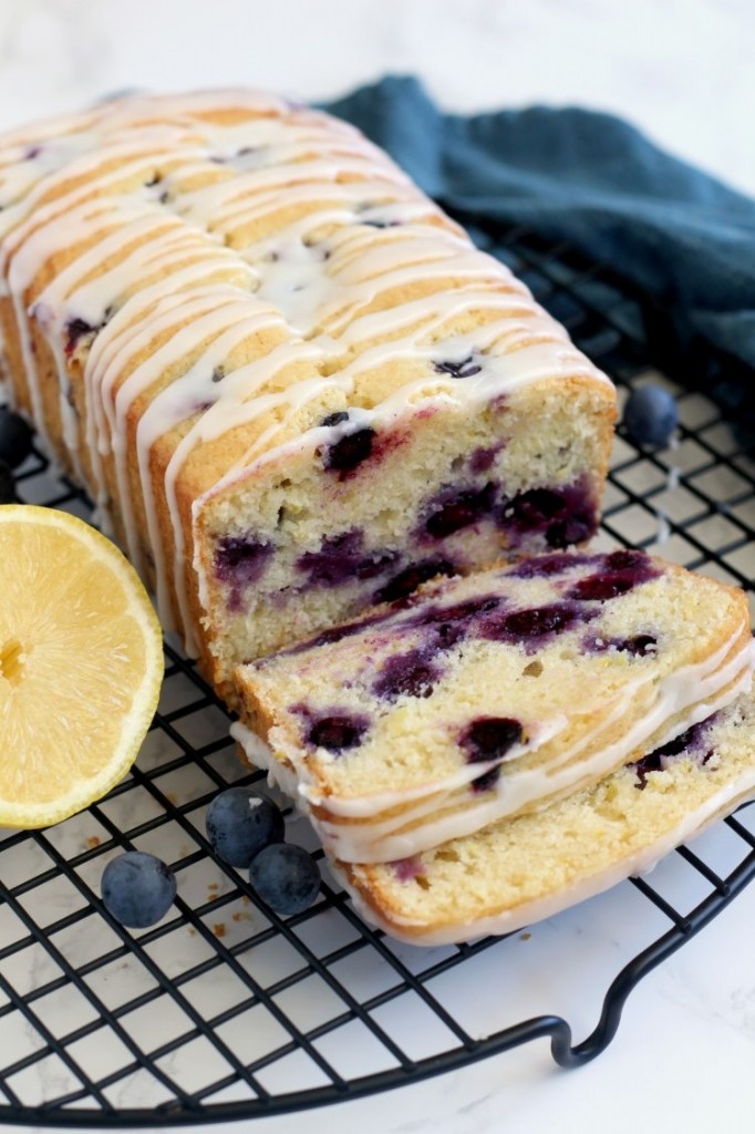 Easy Sour Cream Lemon Blueberry Bread Recipe. This recipe is the best lemon blueberry bread ever. So soft and moist. A perfect summer blueberry dessert recipe.