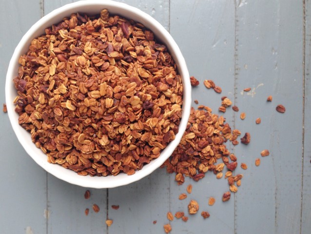 Crunchy, nutty granola spiced with chai and sweetened with honey - Chocolate with Grace