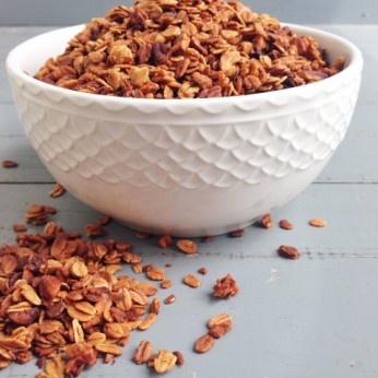Crunchy, nutty granola spiced with chai and sweetened with honey - Chocolate with Grace