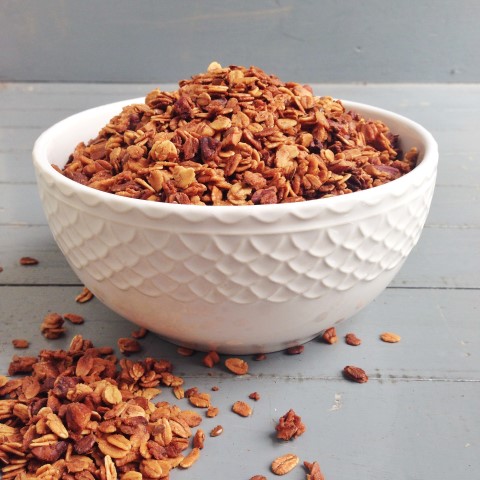 Crunchy, nutty granola spiced with chai and sweetened with honey - Chocolate with Grace