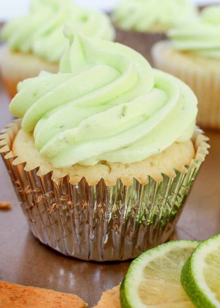 Key Lime Cupcakes with Fluffy Lime Frosting - Chocolate with Grace