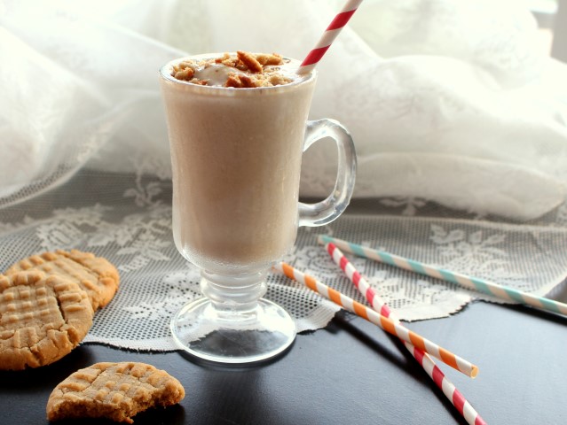 Peanut Butter Cookie Milkshake. A thick vanilla milkshake featuring all the peanut buttery goodness of the classic cookie.