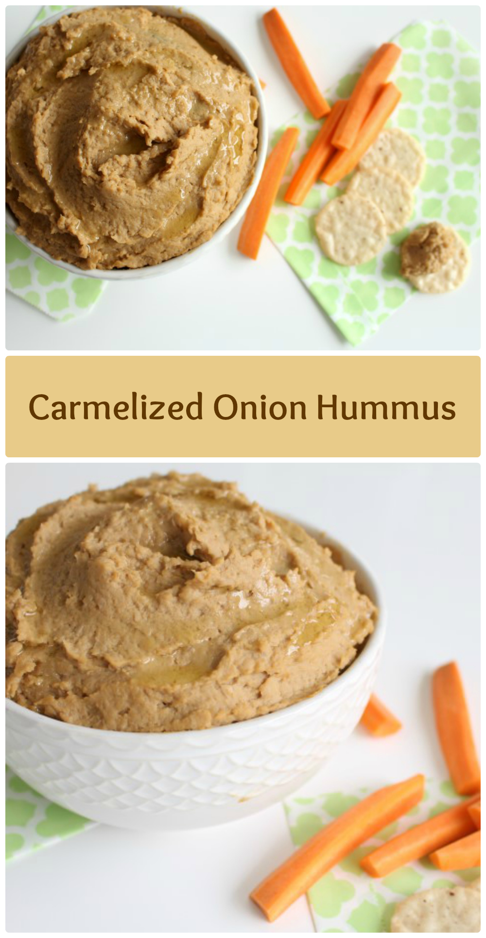 Caramelized Onion Hummus - Chocolate With Grace