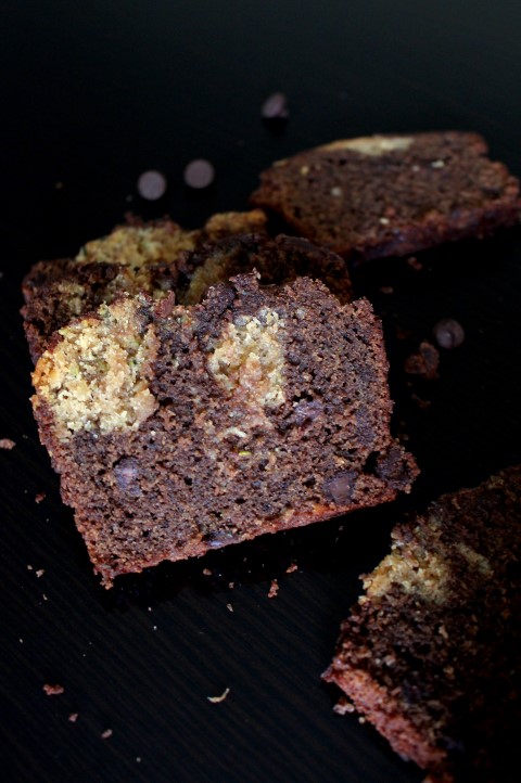 Peanut Butter Swirled Chocolate Zucchini Bread