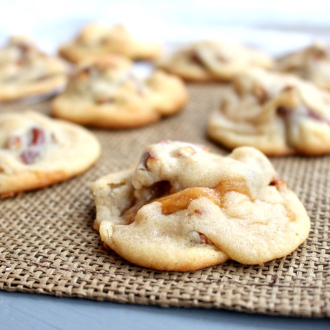 Caramel Stuffed Pretzel Cookies