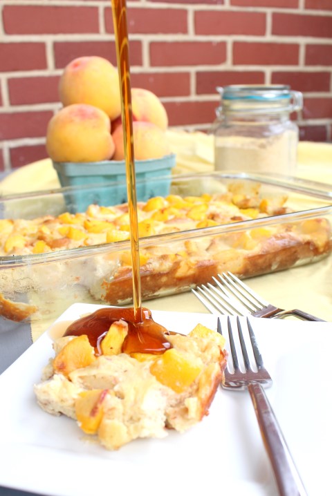 Peaches and Cream French Toast Casserole