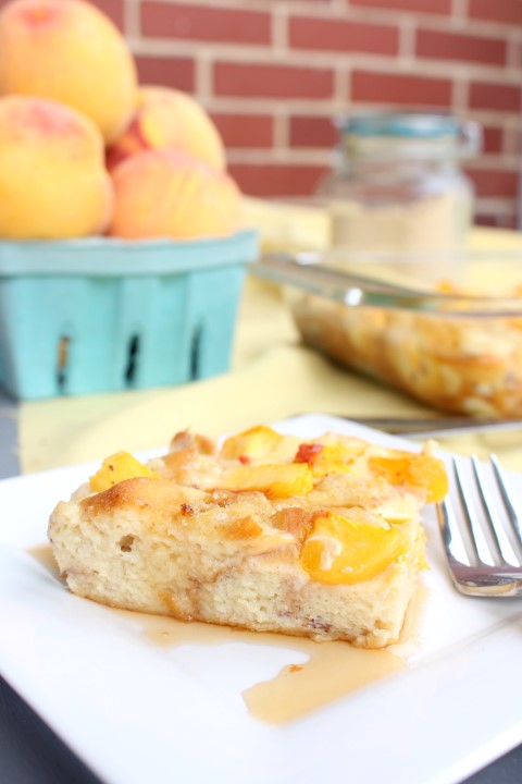 Peaches and Cream French Toast Casserole