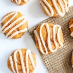 Pumpkin Toffee Cookies made even better with a browned butter glaze