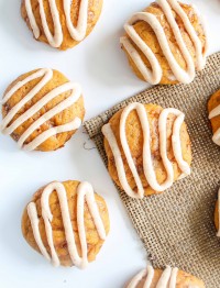 Pumpkin Toffee Cookies made even better with a browned butter glaze