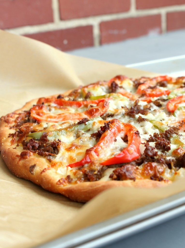 Philly Cheesesteak Pizza - The classic sandwich in pizza form!