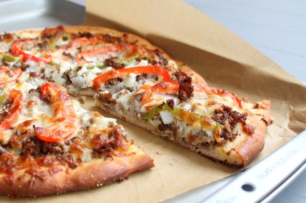 Philly Cheesesteak Pizza - The classic sandwich in pizza form!