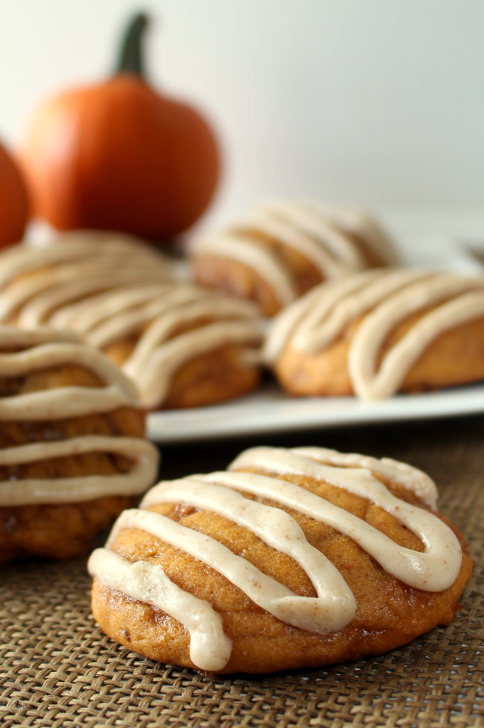 Pumpkin Toffee Cookies with Brown Butter Glaze