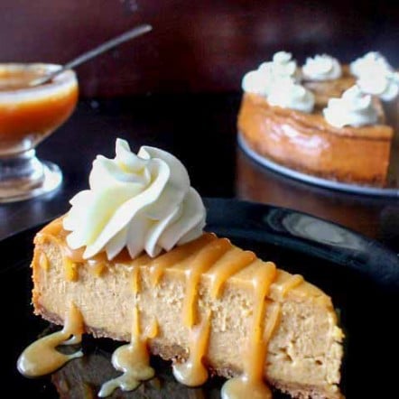 Pumpkin Caramel Cheesecake - Chocolate with Grace