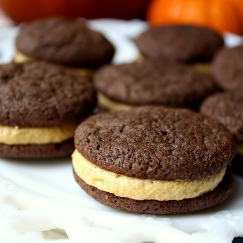 Chocolate Sandwich Cookies with Pumpkin Spice Buttercream - An ultimate fall treat! | Chocolate With Grace