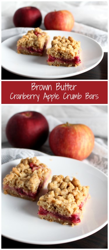 Brown Butter Cranberry Apple Crumb Bars