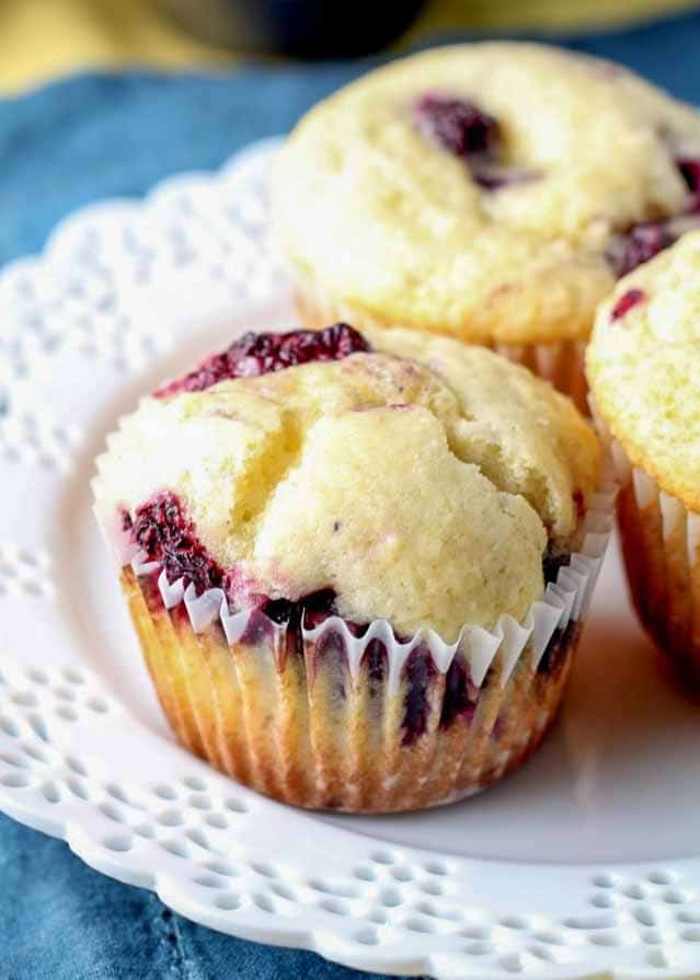 Easy Lemon Muffins with Berries