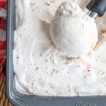 Easy no-churn peppermint ice cream is a year round favorite!