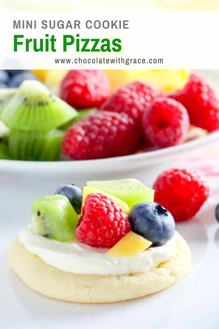 Sugar Cookie Fruit Pizzas - Chocolate with Grace
