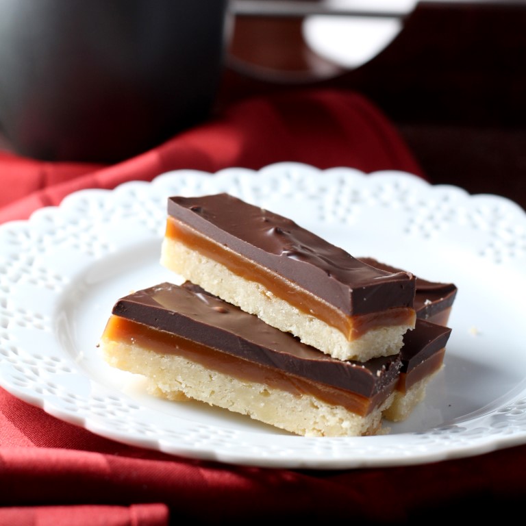 Chocolate Caramel Shortbread Bars | Chocolate with Grace