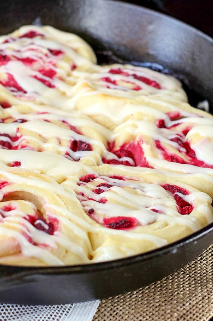 Raspberry Rolls with Cream Cheese Icing