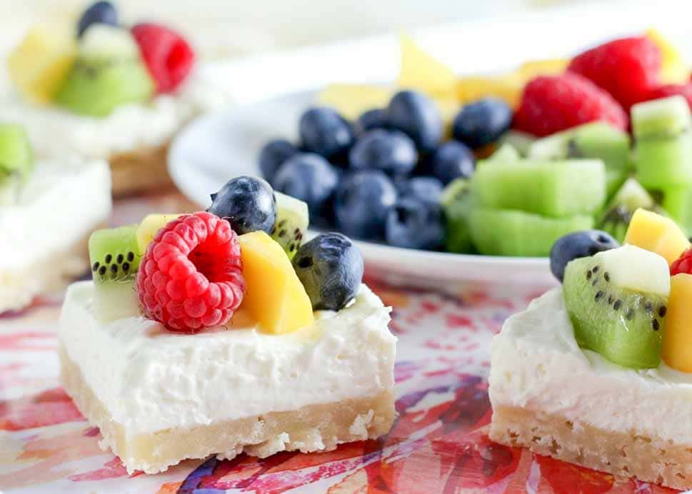 Cheesecake Bars with Shortbread Crust