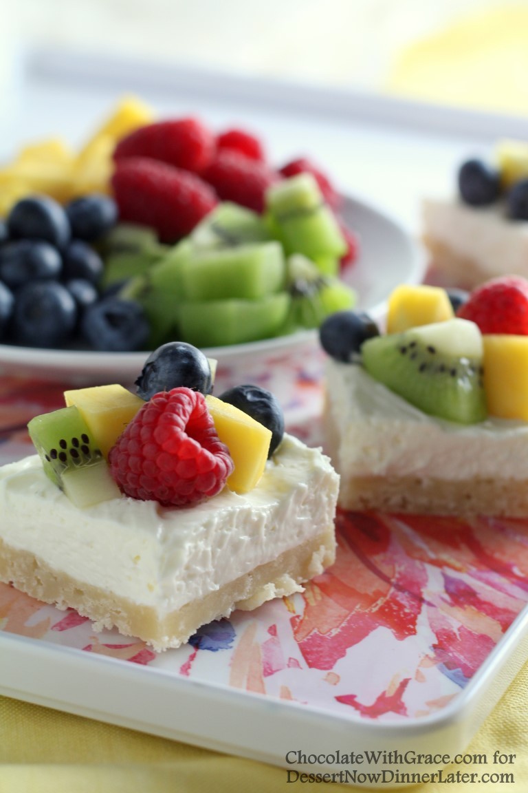 Fruit cheesecake bars chocolate with grace
