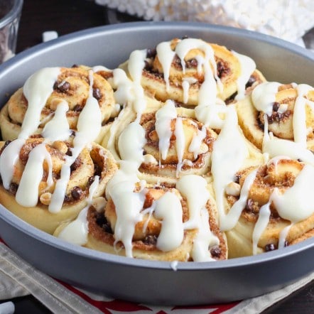 S'mores Cinnamon Rolls - Chocolate with Grace