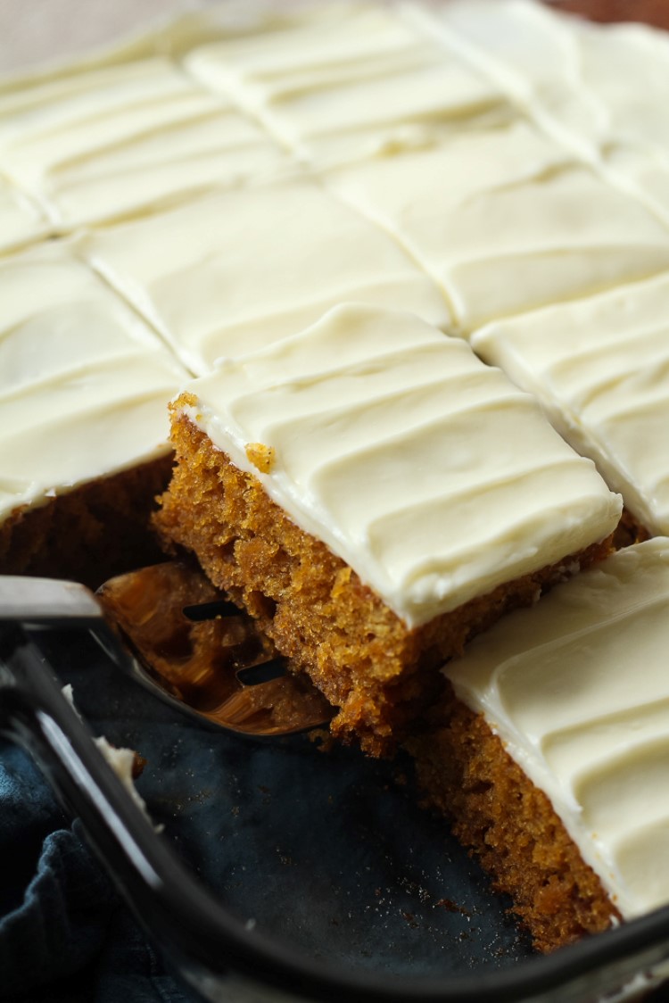 Pumpkin Bars with Cream Cheese Frosting - Chocolate With Grace