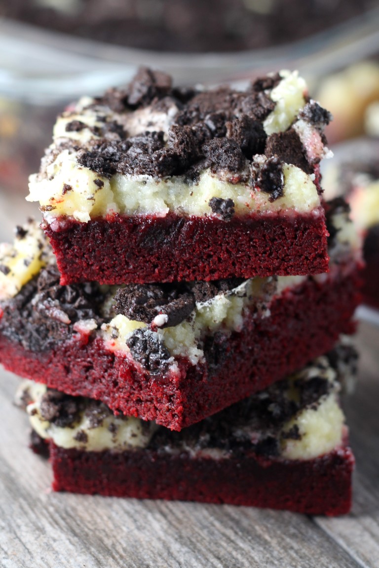 Red Velvet Cookies and Cream Bars + a Video! - Chocolate ...