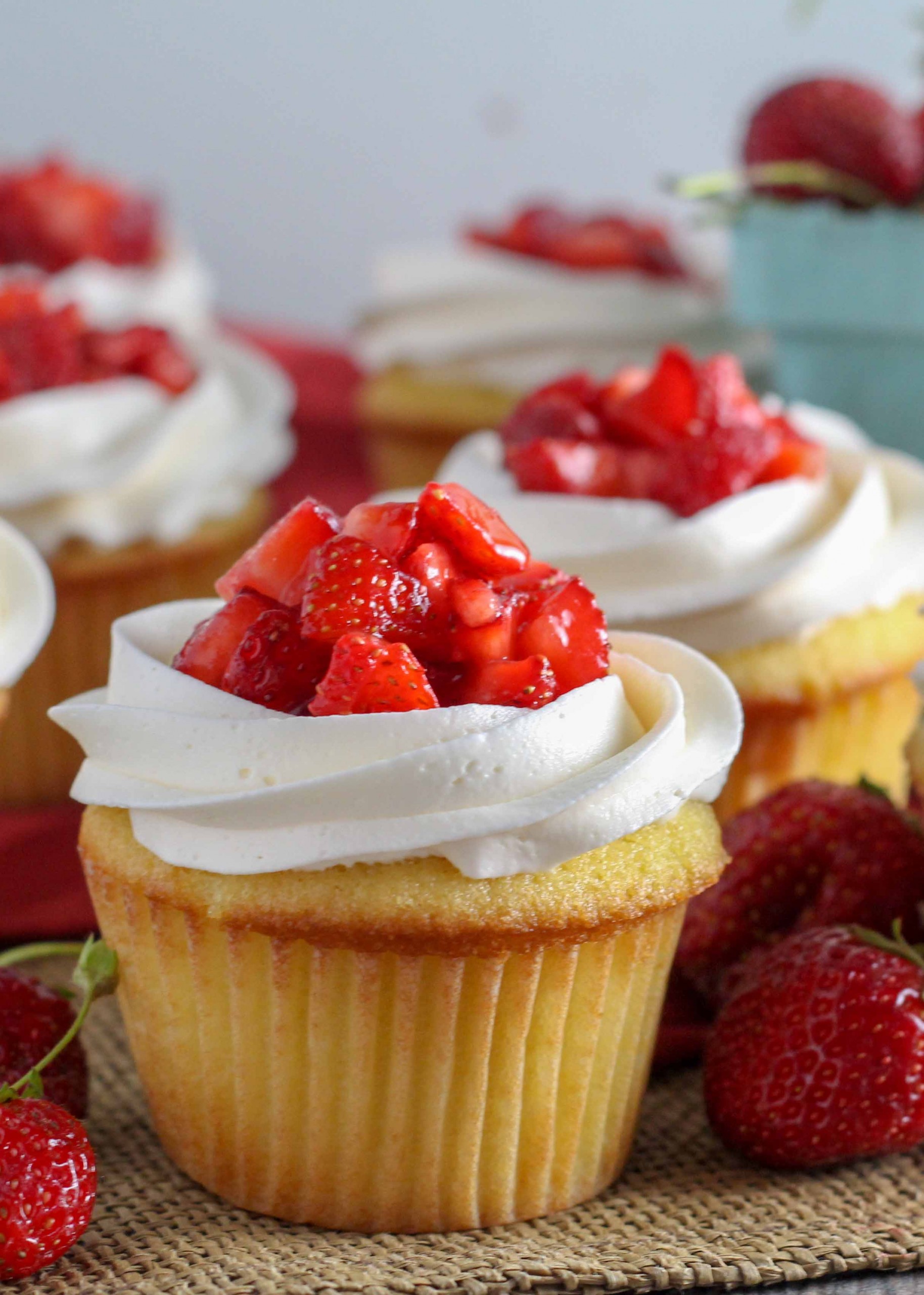 Strawberry Shortcake Cupcakes - Chocolate with Grace
