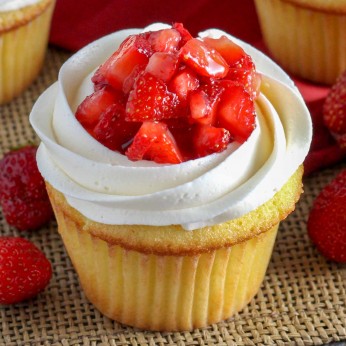 Strawberry Shortcake Cupcakes are a everything you love about the classic dessert in a handheld treat!