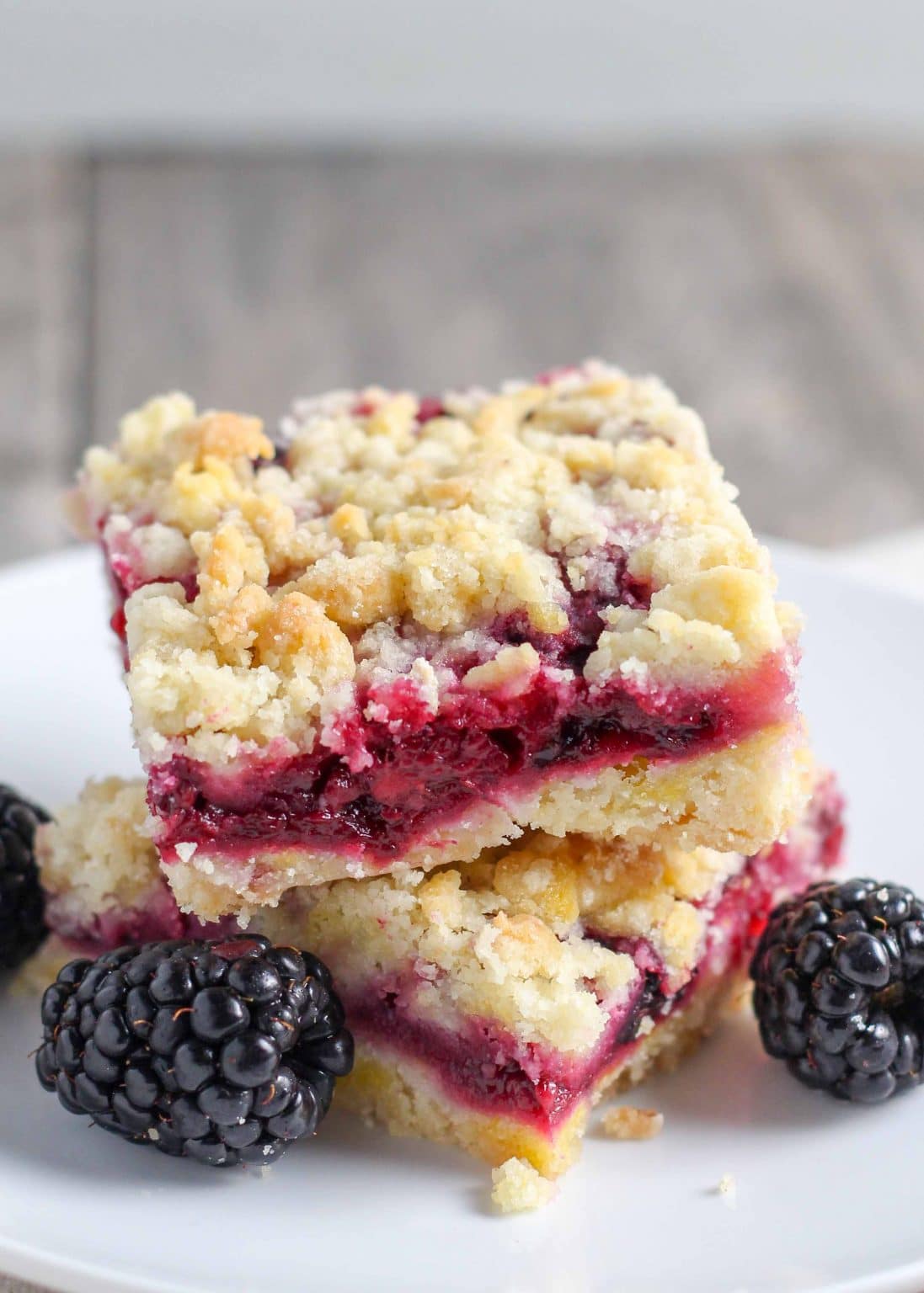 Blackberry Crumble Bars - Chocolate with Grace