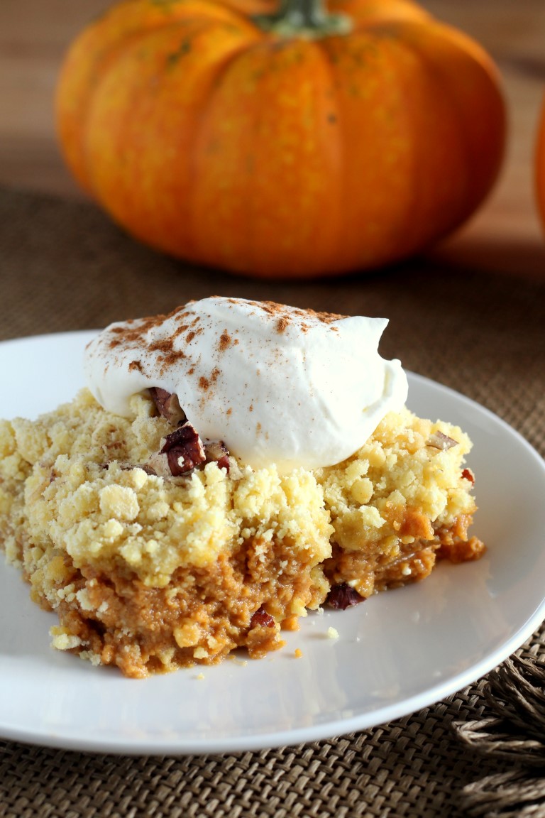 Pumpkin Crunch Dump Cake - Chocolate With Grace