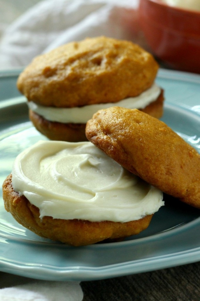 Cream Cheese Filled Pumpkin Whoopie Pies Chocolate with Grace