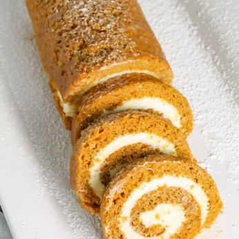 Our favorite Thanksgiving dessert - Pumpkin Cake Roll!