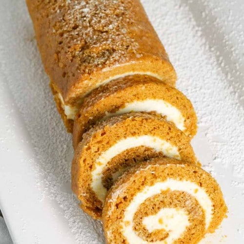 Pumpkin Roll with Toffee Filling